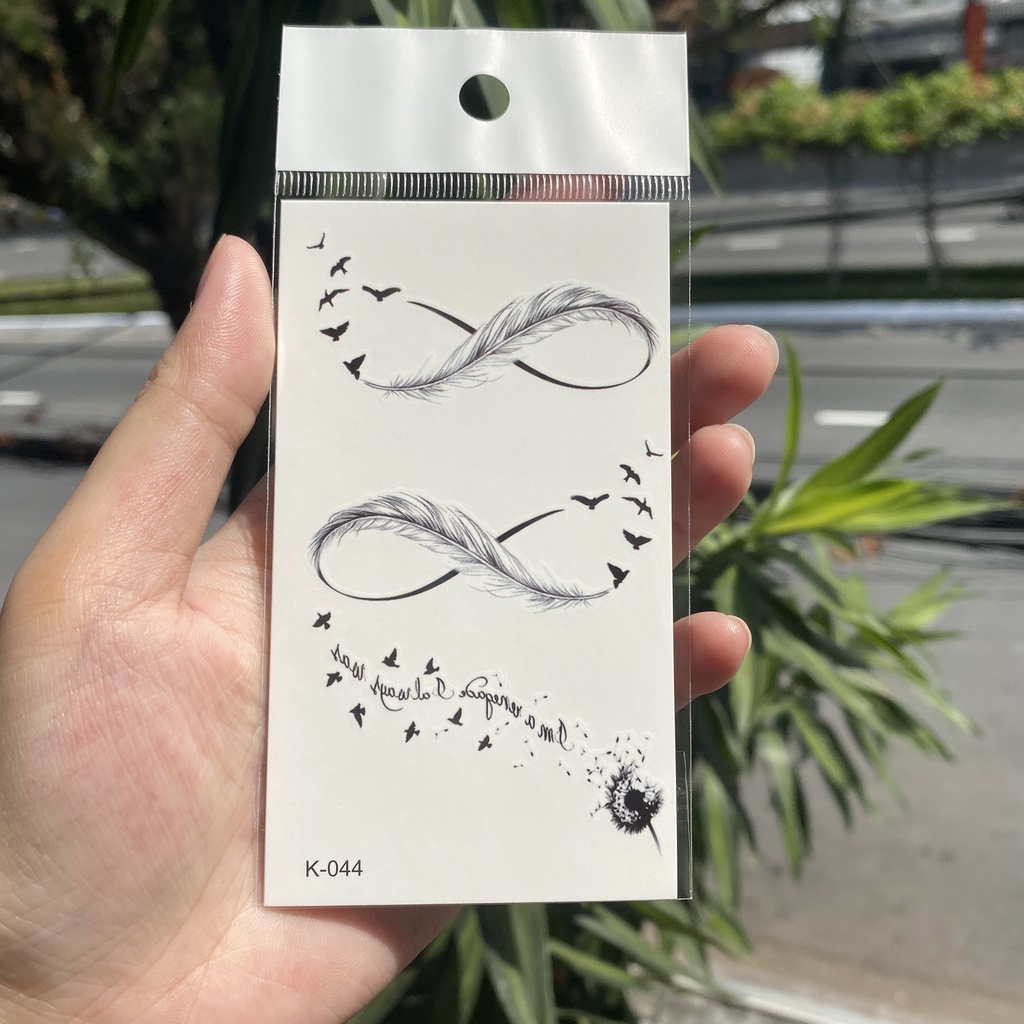 Hình xăm vô cực k044- miếng dán tatoo tạm thời size &lt;10x6cm