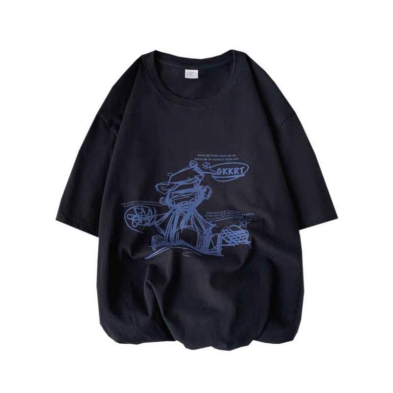 Áo thun cotton cổ tròn nam form rộng tay lỡ OKKRT Unisex cotton co dãn mặc mùa hè thoáng mát | BigBuy360 - bigbuy360.vn