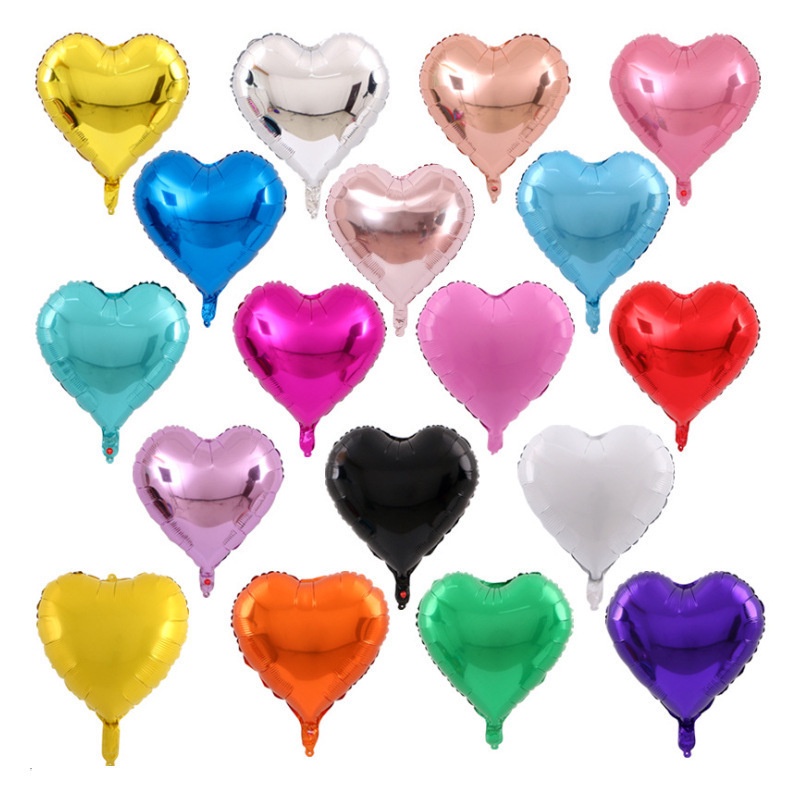 Bong Bóng Lõi Nhôm Hình Trái Tim 5/10/18 inch Trang Trí Tiệc Sinh Nhật Valentine
