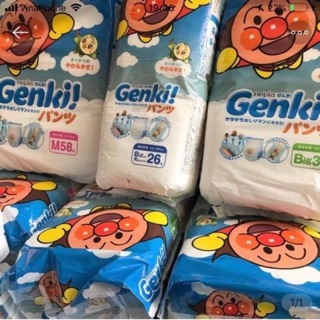 (cộng 2 miếng )Bỉm quần GENKI Nội địa Nhật sz M58/L44/XL38 MIẾNG