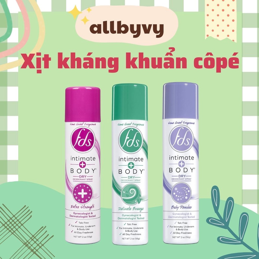 allbyvy | Xịt thơm kháng khuẩn FDS INTIMADE 3IN1 - Bill nhập Mỹ