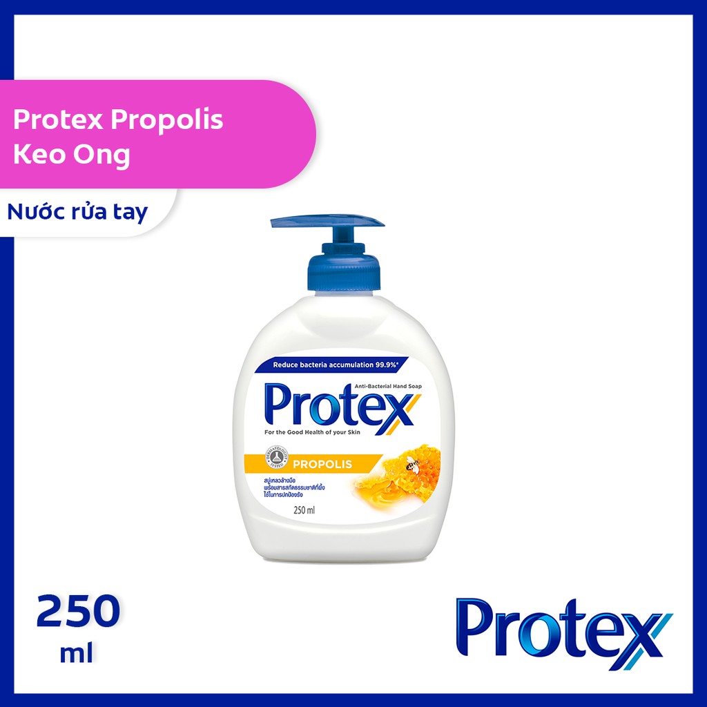 [Mã FMCGCO5 giảm 8% đơn 250K] Nước rửa tay diệt khuẩn Protex Propolis keo ong 250ml/chai