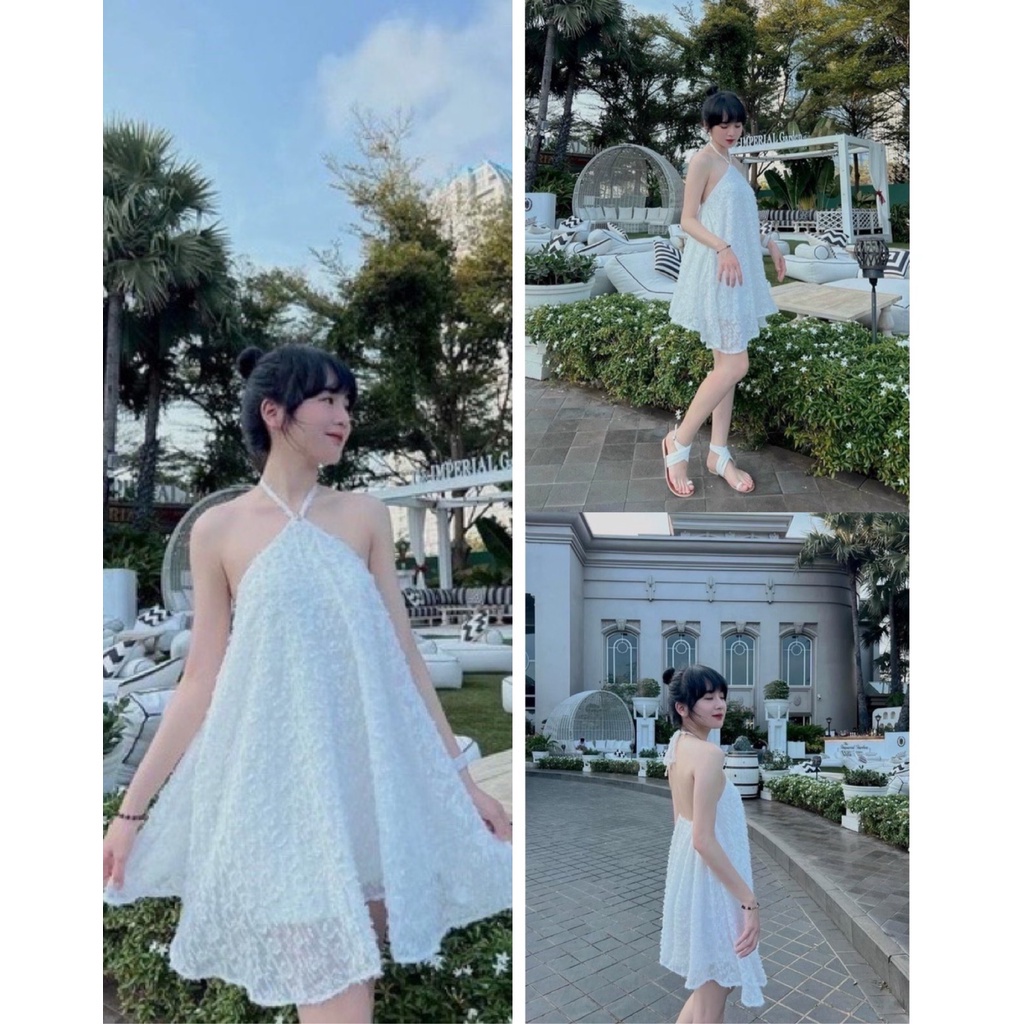 VÁY CỔ YẾM LÔNG VŨ ĐẦM BABYDOLL GIẤU QUẦN ĐẦM CỔ YẾM LÔNG VŨ