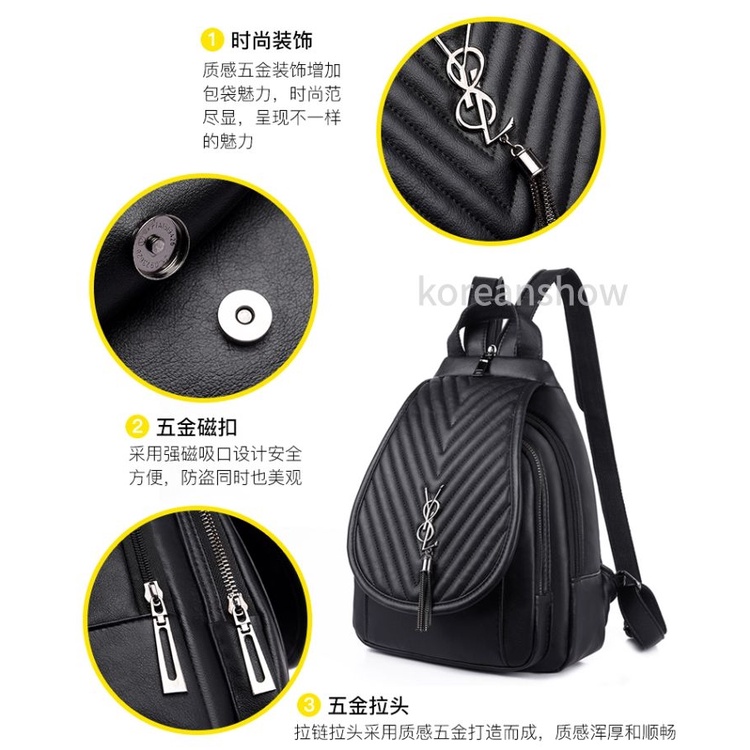 Balo da thời trang Hàn Quốc màu đen dành cho nữ