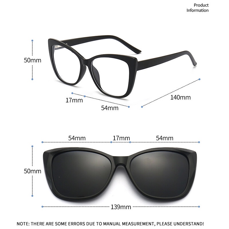 Bộ Sáu Cặp Kính Mát Mắt Mèo Dạng Kẹp Từ Tính Phân Cực Nhìn Ban Đêm Đa Năng