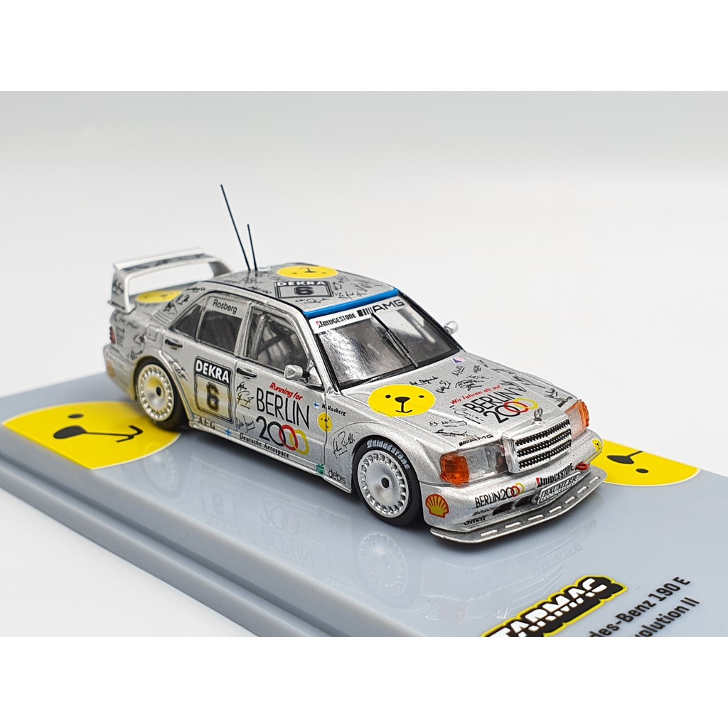 Xe Mô Hình Mercedes-Benz 190E 2.5-16 Evolution II DTM 1992 Keke Rosberg 1:64 Tarmac Works ( Bạc )