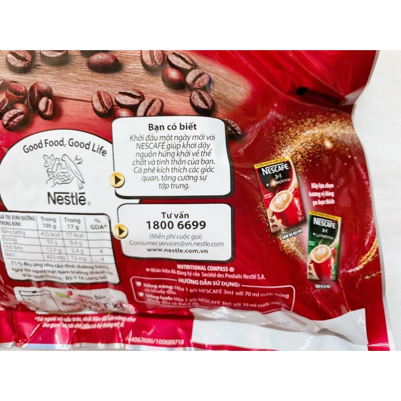 Cà phê rang xay hoà tan Nescafe dạng gói( đậm đà hoà tan) 46 gói | BigBuy360 - bigbuy360.vn