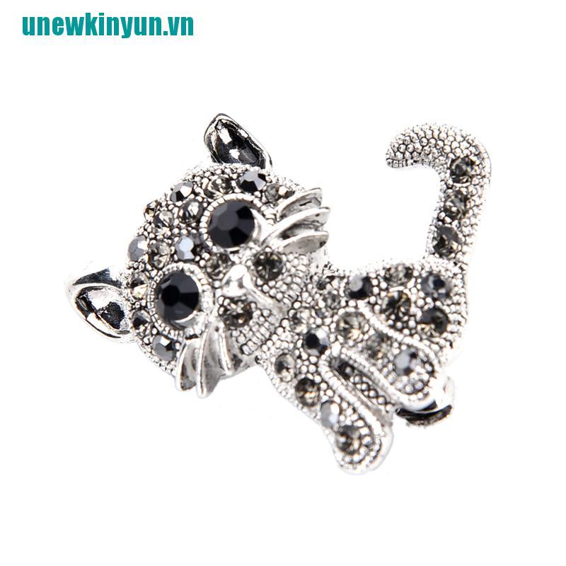 Y●Trâm Cài Áo Mạ Bạc Hình Mèo Con Dễ Thương