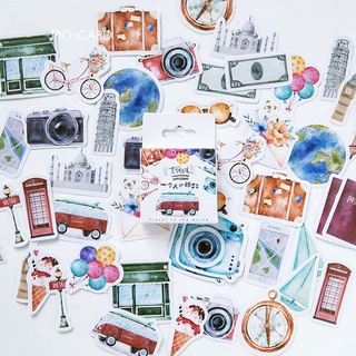 Sticker chủ đề Du Lịch - Hộp 46 miếng dán trang trí sổ tay Bullet Journal - M132