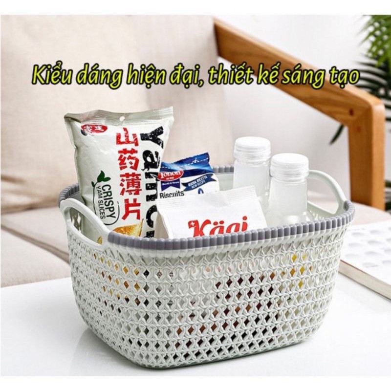 Rổ nhựa đan mây có quai cầm Việt Nhật 3377-1 | BigBuy360 - bigbuy360.vn