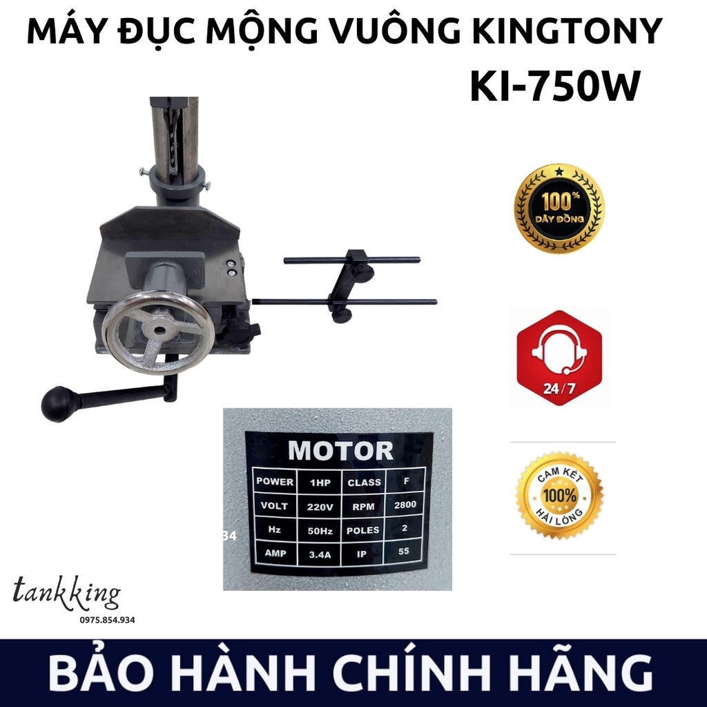 Máy Đục Mộng Vuông kingtony, công suất 750w moto dây đồng 100%