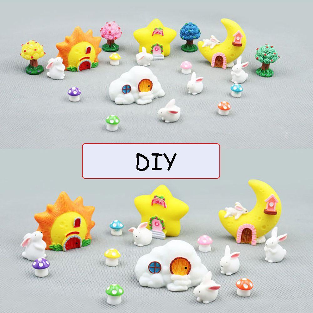 YIYU Mô Hình Ngôi Sao Và Mặt Trăng Mini Trang Trí Tiểu Cảnh