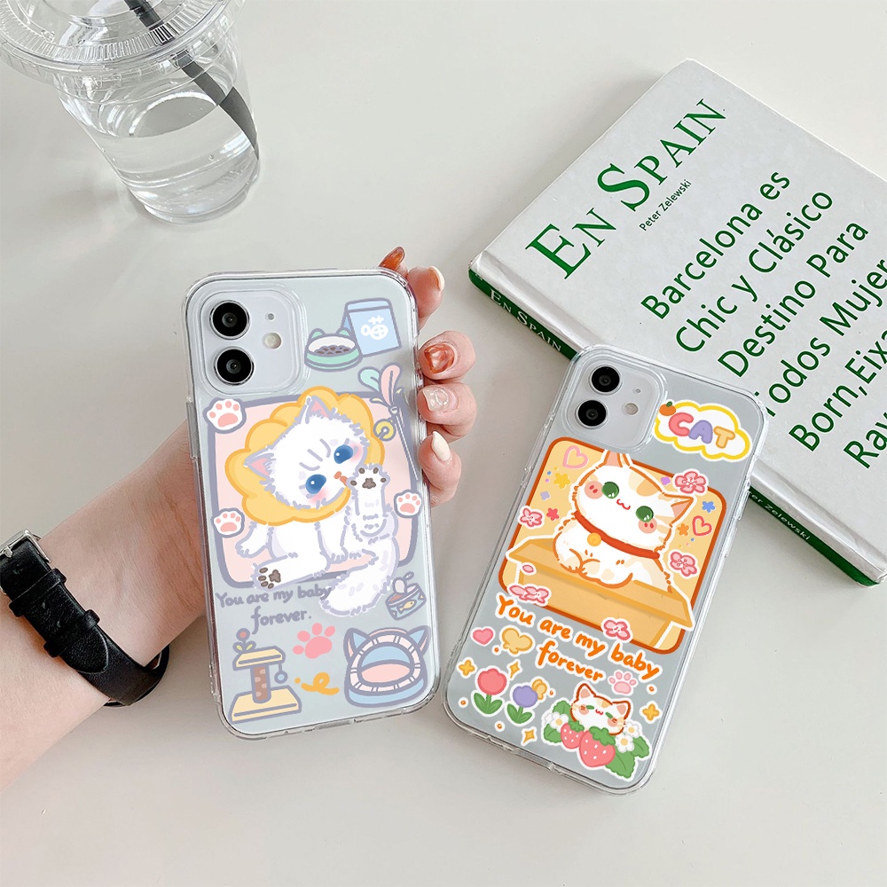 Ốp Điện Thoại Tpu Mềm Chống Sốc In Hình Mèo Cho iPhone 11 12 13 pro max XS X XR XSMax 7 8 6 6s plus SE 2020