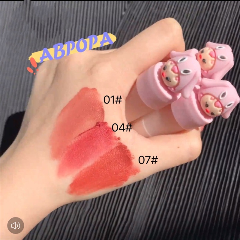 [Hàng mới về] Son kem lì KAKASHOW mịn mượt như nhung lâu trôi không khô môi thiết kế hình búp bê dễ thương với 9 màu