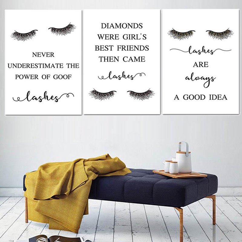 [nofreeVN]Posters And Prints Makeup Lash Extensions Guide Wall Painting Picture Shop Decor