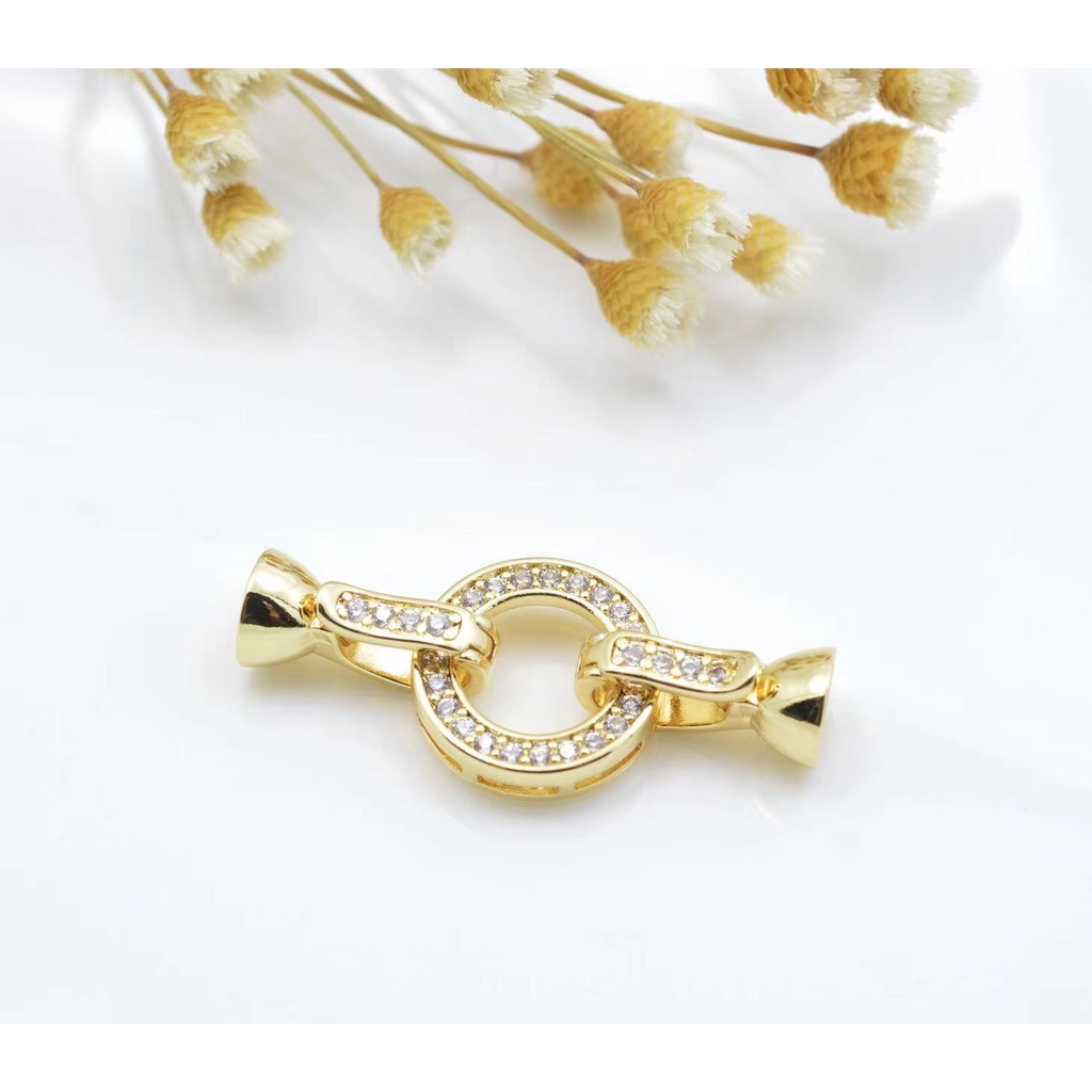 1 Khóa Cài Mạ Vàng 14K Dùng Làm Vòng Tay / Vòng cổ DIY