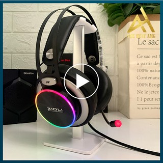 Tai Nghe Máy Tính Có Mic Gaming Led Rgb Headphone Chụp Tai Zidli ZH20 Tai Nghe Laptop Nghe Nhạc Chơi Game Có Dây