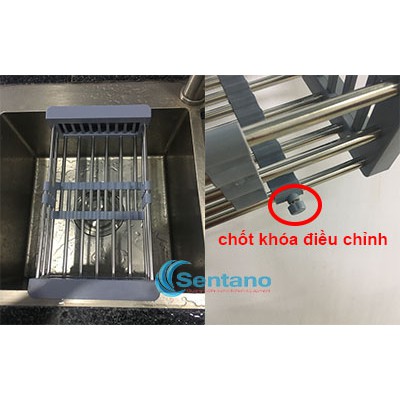 Combo 4 món chậu rửa 82x45cm 2 hố LỆCH inox304 + vòi nóng lạnh vuông fi24 + tặng rổ inox đa năng + tặng bộ xả chống hôi