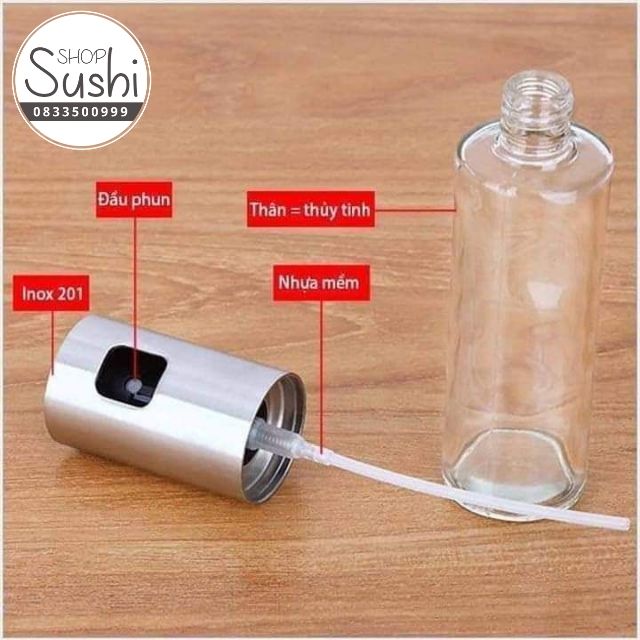 (FreeShip) Bình xịt dầu thủy tinh