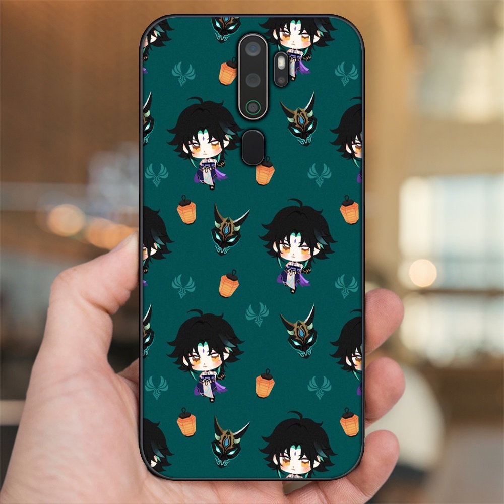 Ốp lưng Oppo A5 2020, A9 2020 viền đen in hình Xiao Genshin Impact