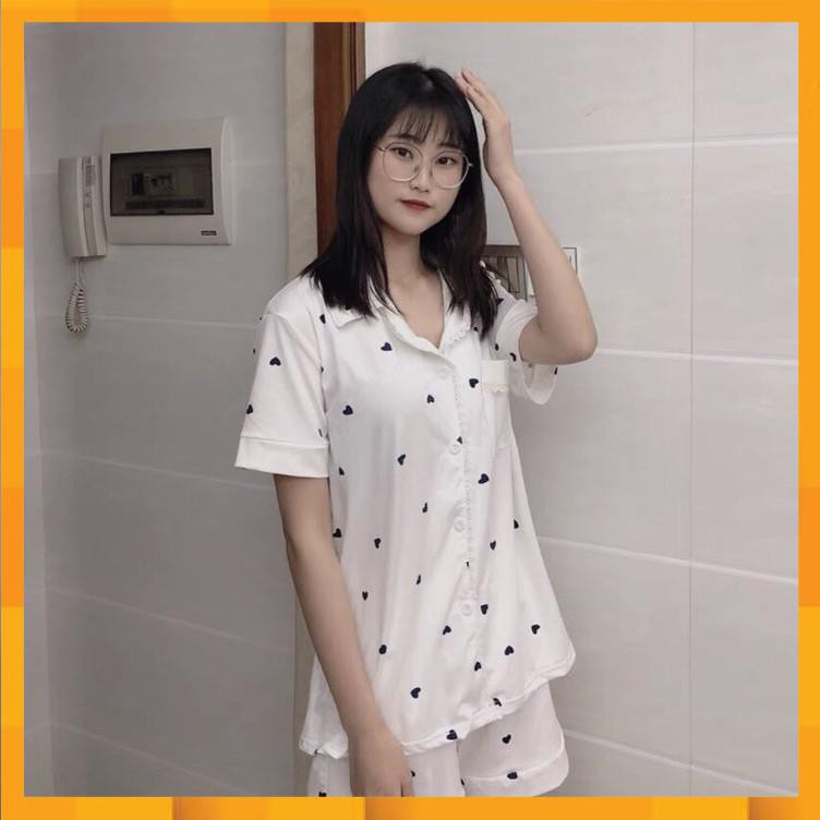 set bộ mặc nhà cute 💖FREESHIP💖 Bộ pizama trái tim siêu xinh AD133 sunnystore