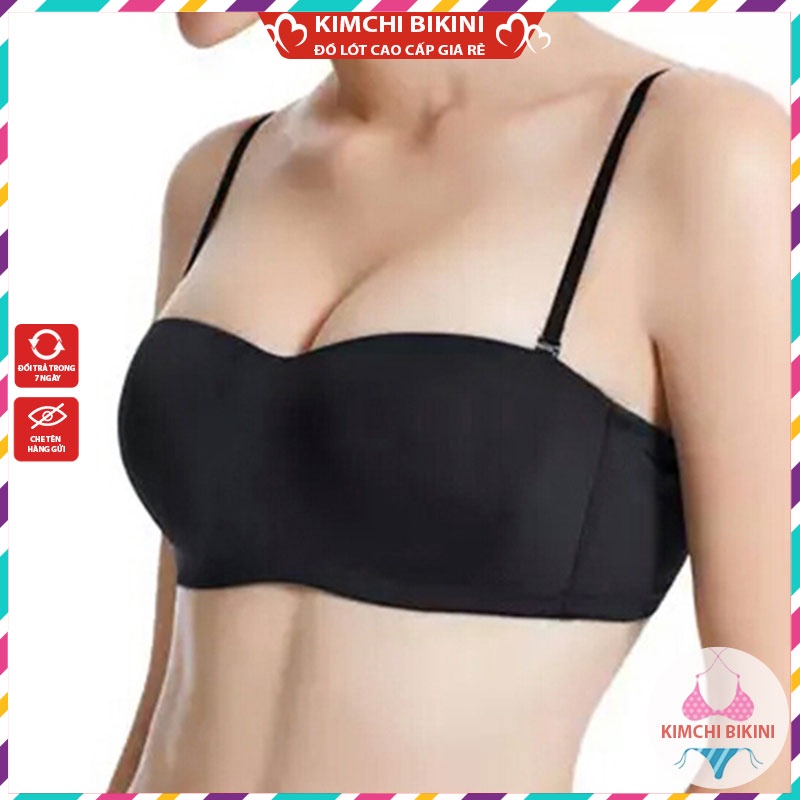 Áo lót nữ đúc su cúp ngang không gọng nâng ngực tạo khe KIMCHIBIKINI bra đẹp đệm mỏng cao cấp sexy AL023
