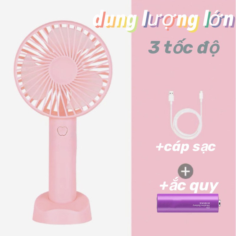 Quạt cầm tay mini kèm giá đỡ có cổng sạc USB tiện dụng | BigBuy360 - bigbuy360.vn