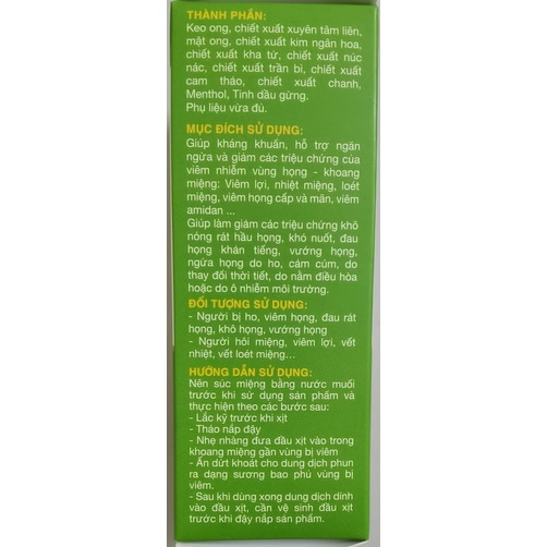 Xịt Họng Kháng Khuẩn Giảm Ho Ngọc Phúc (C/20ml) - HSD 15/03/2025