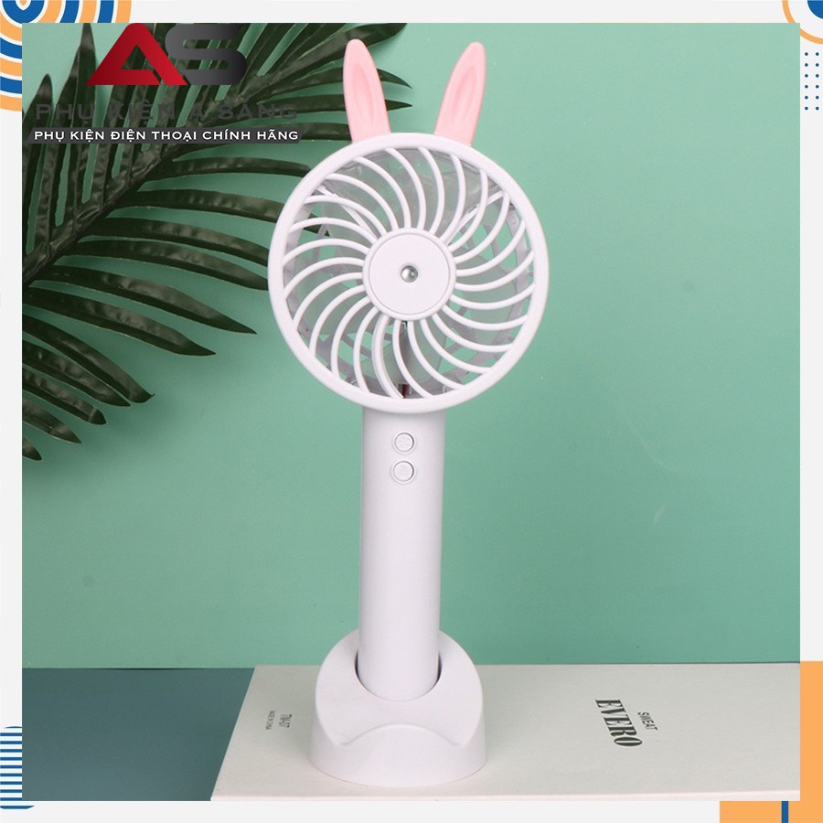 Quạt Phun Sương Tự Động Cầm Tay Mini Có Đế Điện Thoại Portable USB Fan
