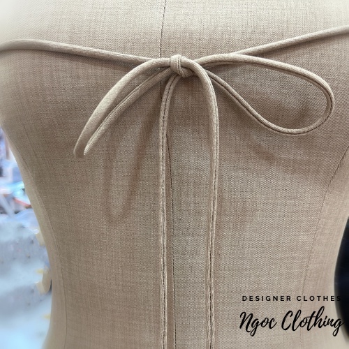 Váy 2 dây đơn giản màu beige và đen NGOCCLOTHING nữ  Đầm 2s ngắn dáng xoè, cột nơ phong cách lolita, đáng yêu