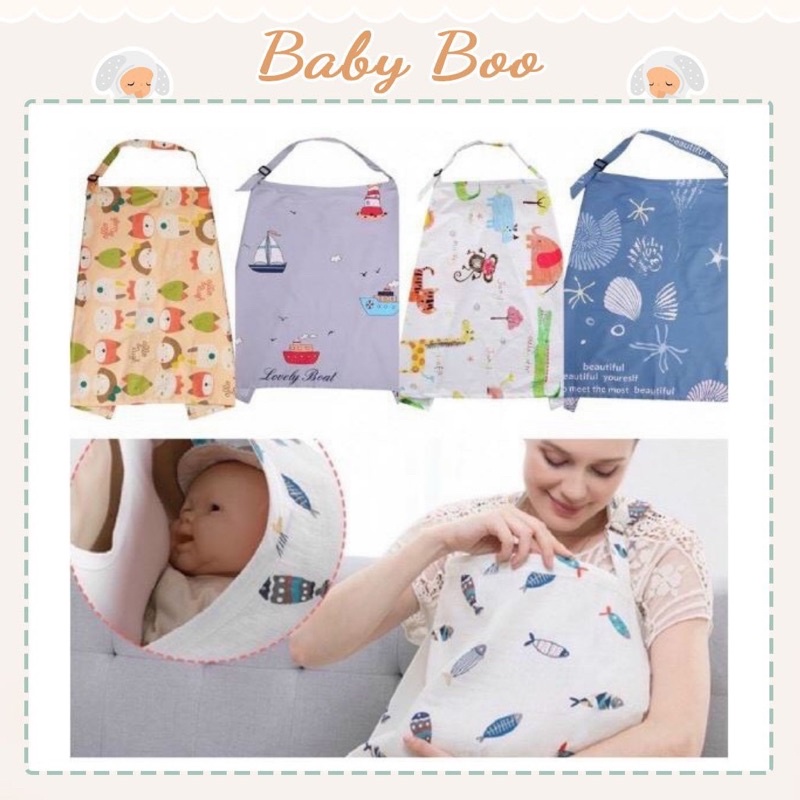 Khăn choàng che bé bú chất thô ảnh thật [ babyboo]