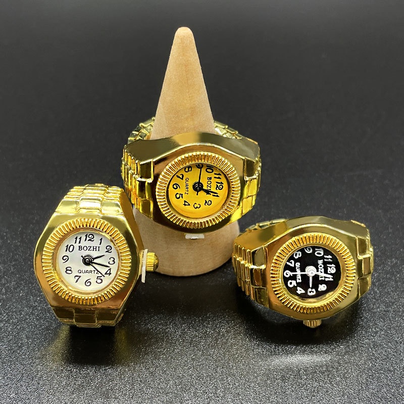 Nhẫn Đồng Hồ Đeo Tay Mạ Vàng 18K Mặt Tròn Thời Trang