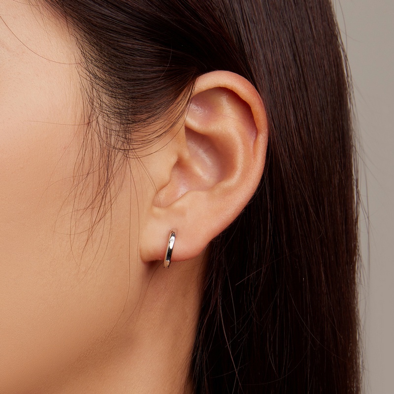 Bông tai BAMOER Bạc 925 đính đá zircon đơn giản thời trang