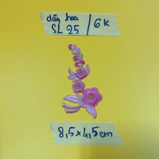 Sticker ủi, hình ủi dây hoa hồng (có keo) (phụ kiện may vá, trang trí quần áo may mặc, Handmade,DIY)