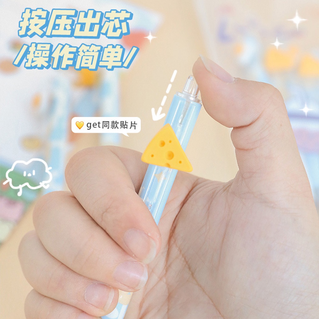 Bút Mực Gel Ngòi 0.5mm Hình Miếng Phô Mai Dễ Thương