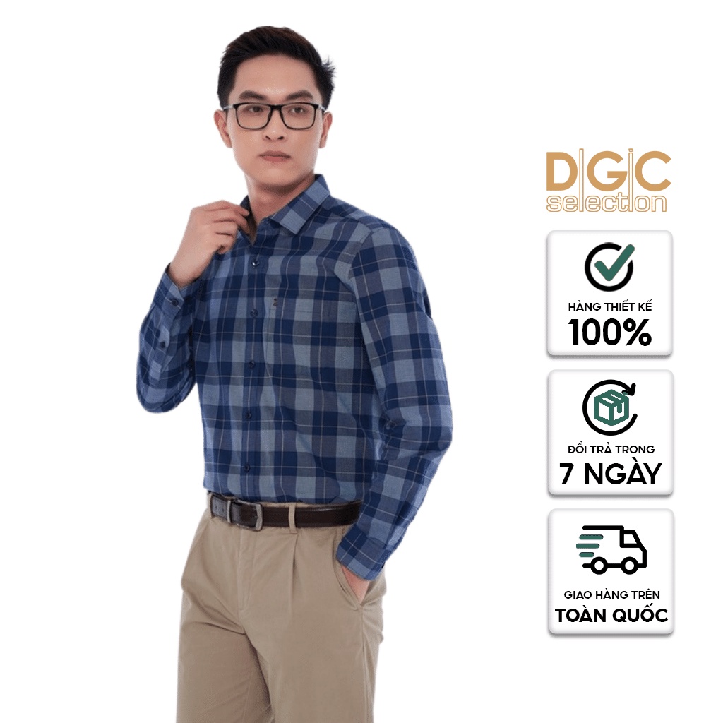 Áo so mi Nam dài tay kẻ caro DGC - SASDCB05M-S