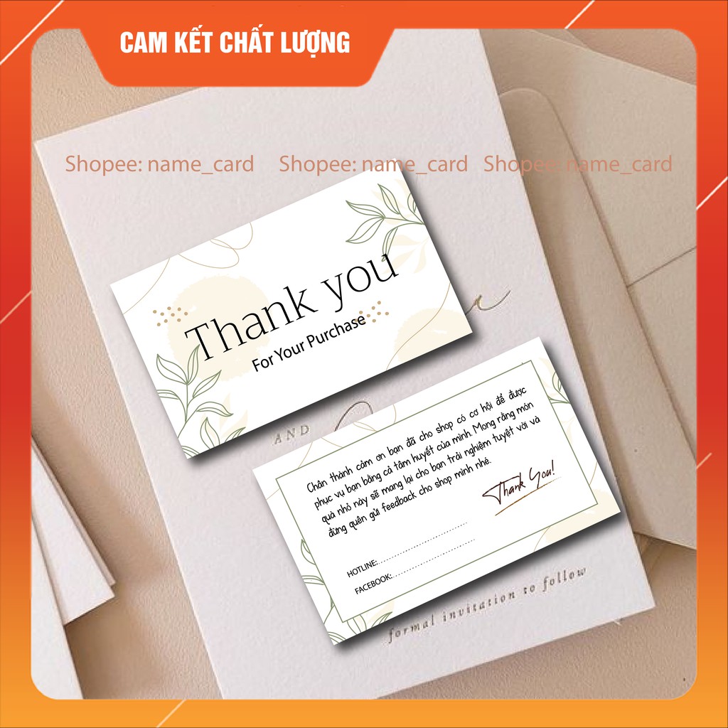 Card visit thiệp cảm ơn khách hàng thank you card rẻ đẹp hàng có sẵn tại shop