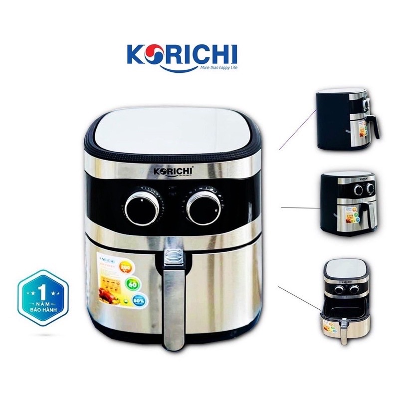 NỒI CHIÊN KHÔNG DẦU KORICHI DUNG TÍCH 8L- CÔNG NGHỆ CHIÊN 360 ĐỘ