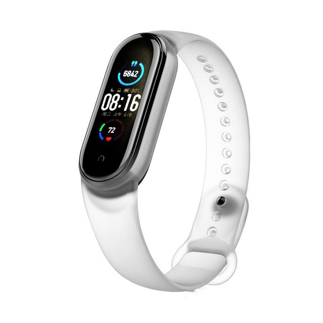Dây đeo đồng hồ thông minh thể thao bằng silicon màu trong suốt cho Xiaomi Mi Band 5