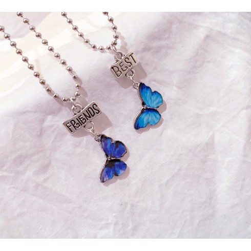 [Xả kho] Vòng cổ bươm bướm xanh phong cách blackpink - dây chuyền đôi phụ kiện trang sức Hades.js