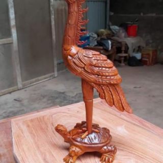 Hạc thờ gỗ mít ta cao 61