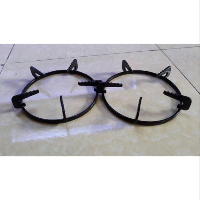 Bộ Đôi Kiềng Bếp Gas Mặt Kính Tráng Men Đường Kính 18,5cm Cao Cấp