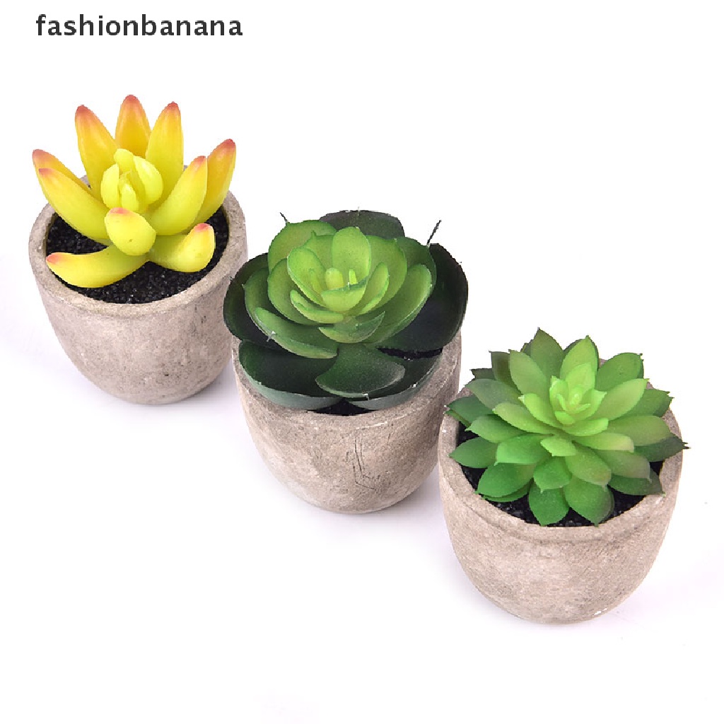Fashionbanana Artificial Fake Succulent Plant In Pot Mini Potted Plants Home Garden Decor TYU