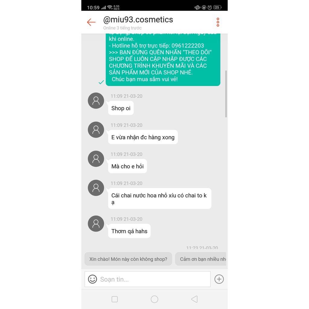 [KM SOCK] Nước Hoa Mini Vial Laure 3ml | Thế Giới Skin Care