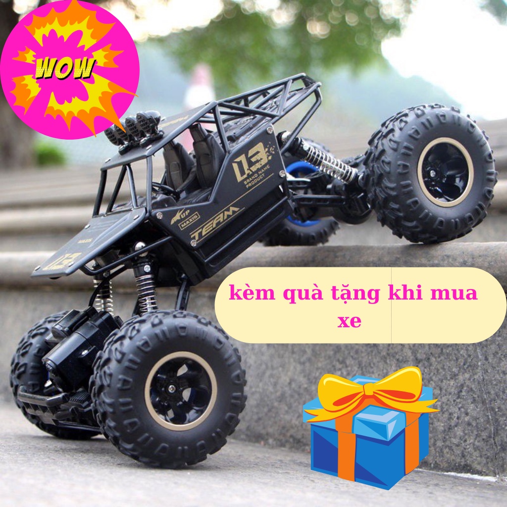 Ô tô điều khiển từ xa, xe ô tô địa hình 2 cầu chống va đập,