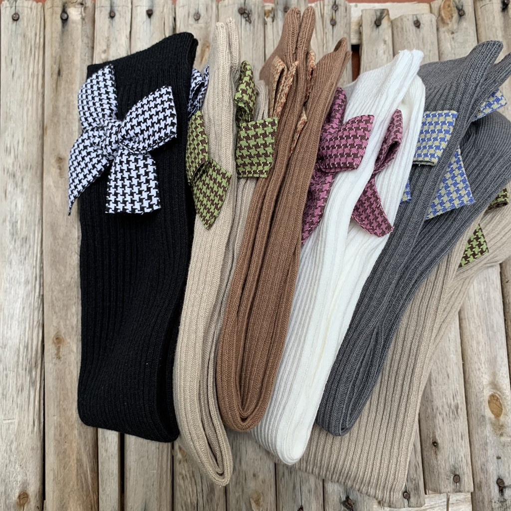 Tất gối vớ cổ cao màu trơn kiểu hàn, tất không gót unisex cho bé 1-7y Mimo baby T11