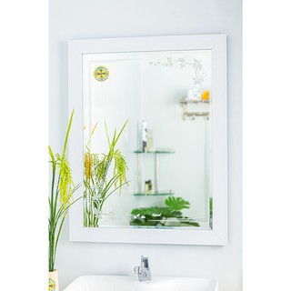 Gương soi kibath khung trắng trơn kt 55x70 cm kb113