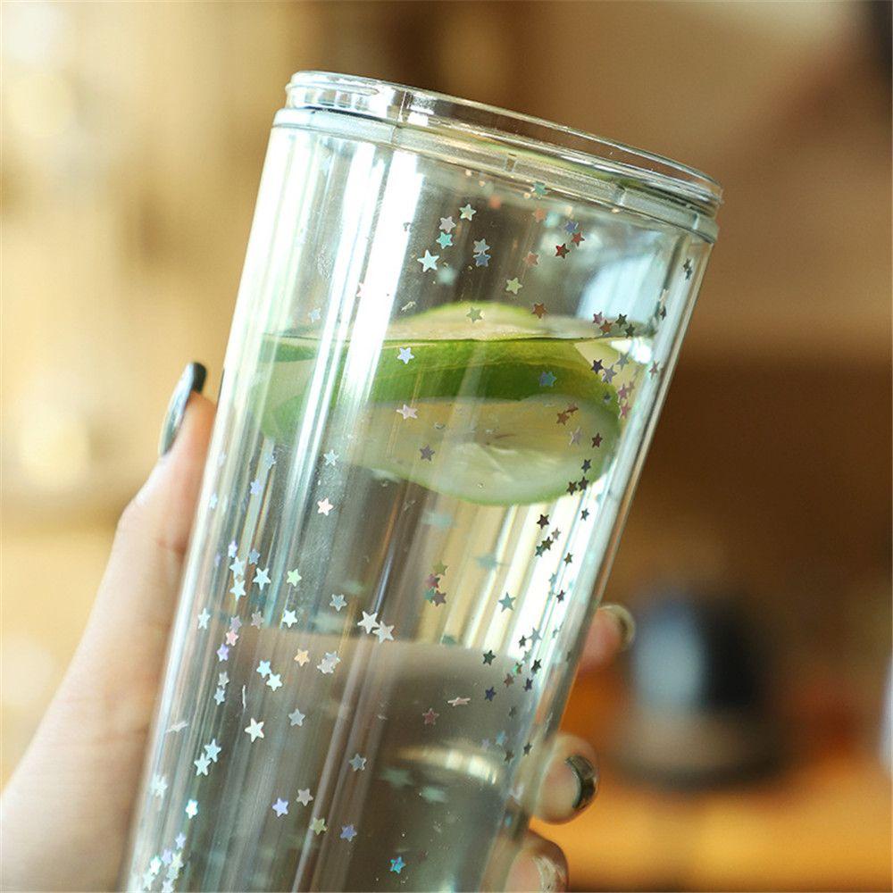 Bình Nước Hai Lớp Kèm Ống Hút Dung Tích 320 / 420 / 520ML