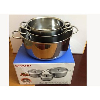 BỘ BA NỒI INOX SHARPL