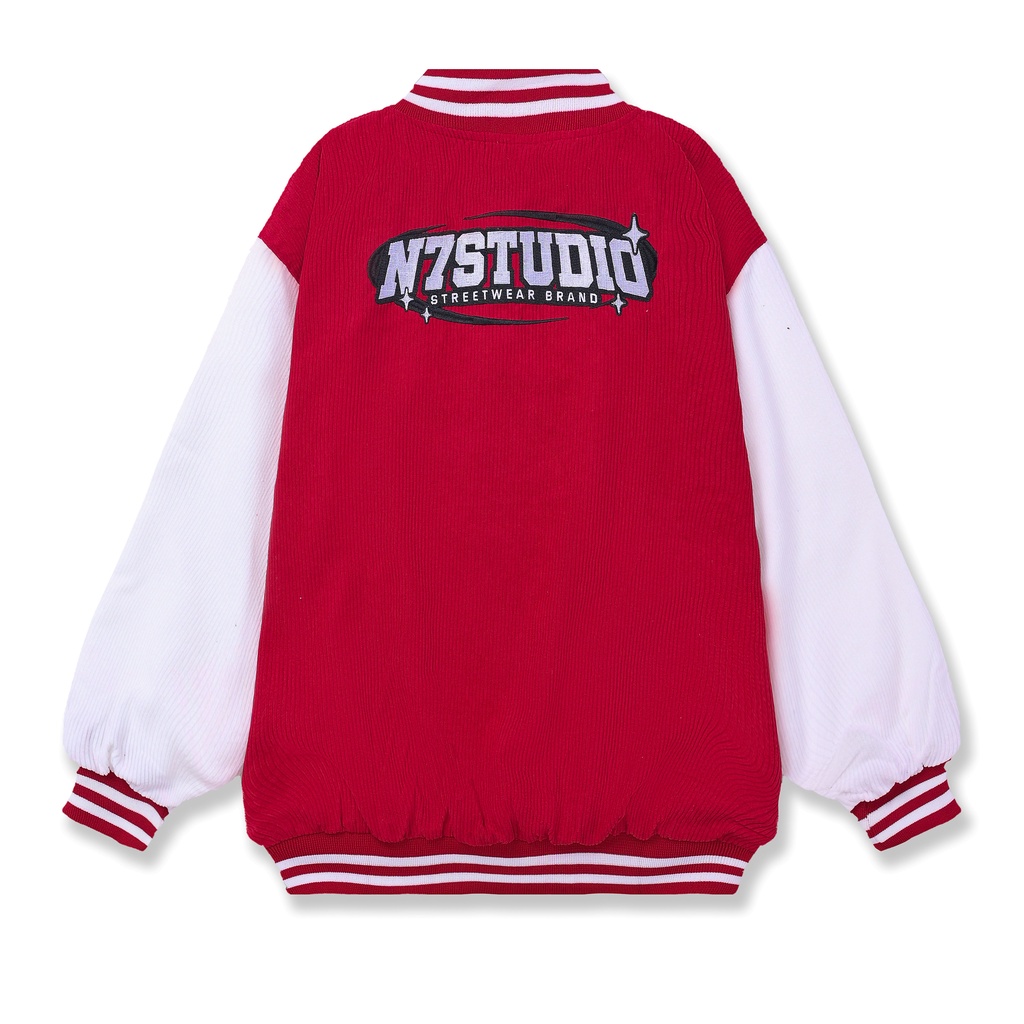 Áo Khoác Varsity Jacket N7 STUDIO bomber bóng chày basic nam nữ form rộng Local Brand